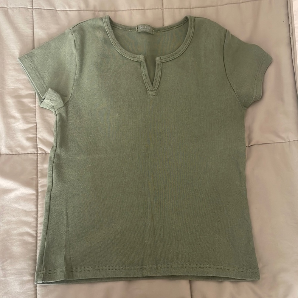 Brandy melville ashlyn baby tee in sage green